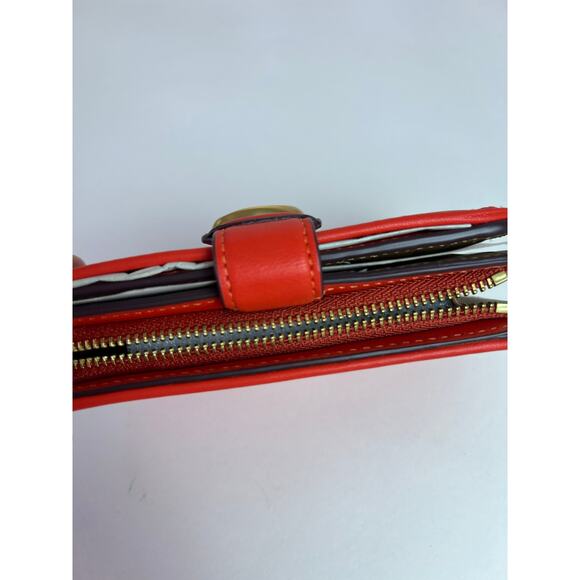 Coach Tabby Wallet In Orange Red Gold Hardware NIB - Picture 4 of 7
